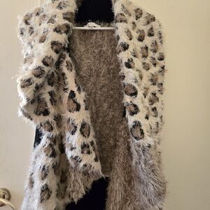Leopard Print Fuzzy Cardigan